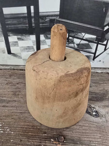 Antique Wood Round Butter Mold ~ Motif