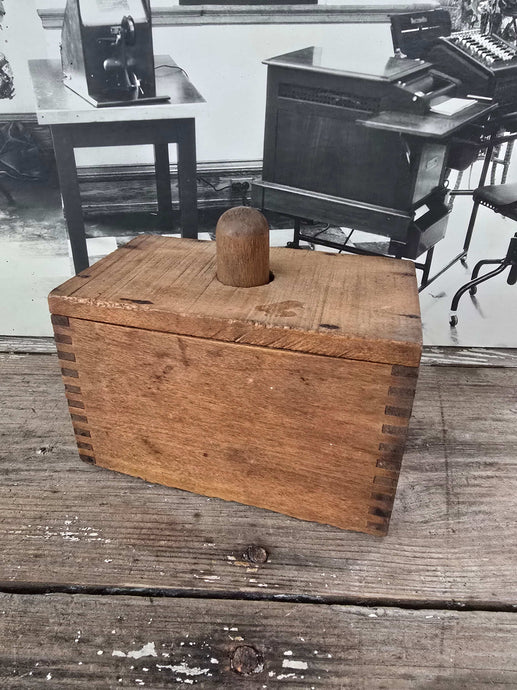 Antique Wood Square Butter Mold