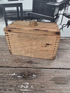 Antique Wood Square Butter Mold ~ Stars
