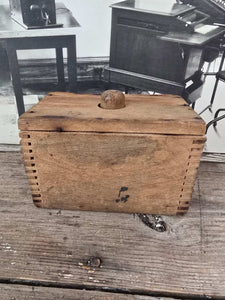 Antique Wood Square Butter Mold ~ Stars