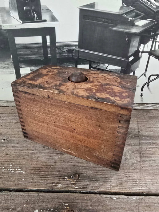 Antique Wood Square Butter Mold ~ Stars