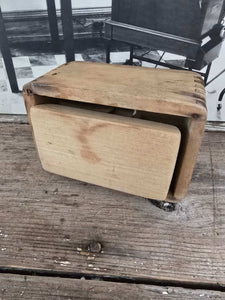 Antique Wood Square Butter Mold