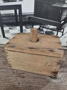 Antique Wood Square Butter Mold