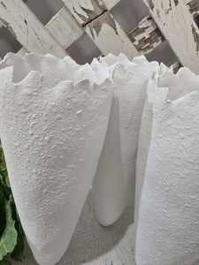 White Carrot Shaped Pottery Vase