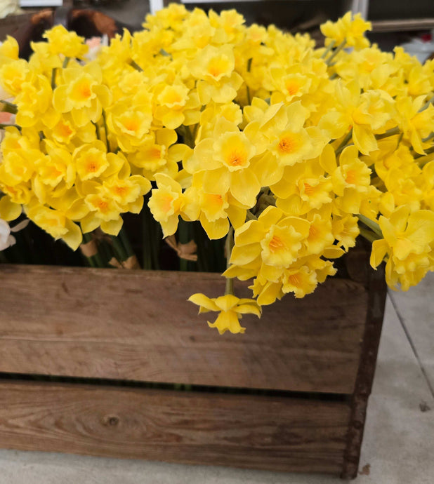 Faux Buttercup Yellow Easter Narcissus Flower Bunch