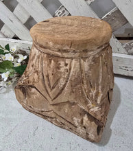 Load image into Gallery viewer, Antique Wood Pillar Capital Base