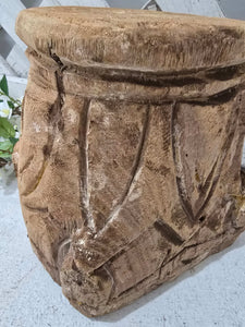 Antique Wood Pillar Capital Base