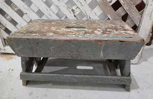 Antique Chippy Stool ~ Gray