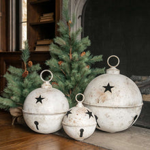 Load image into Gallery viewer, Jumbo Oversized Rustic White Sleigh Jingle Bell ~ Extra Large 20&quot;