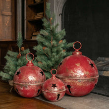 Load image into Gallery viewer, Jumbo Oversized Rustic Red Sleigh Jingle Bell ~ Extra Large 15.75&quot;