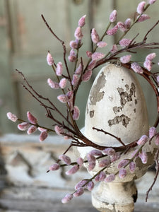 Blushing Pink Catkin Willow Bud Candle Ring