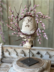 Blushing Pink Catkin Willow Bud Candle Ring