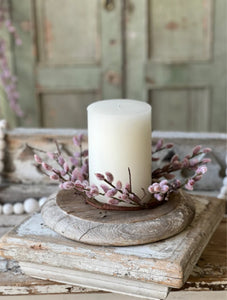 Blushing Pink Catkin Willow Bud Candle Ring