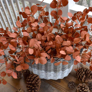 34" Dark Rust Eucalyptus Spray | Vintage Character