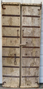 Antique Pair of Egyptian Wood Stripped Pordandar Pine Doors ~Ships Free | Vintage Character