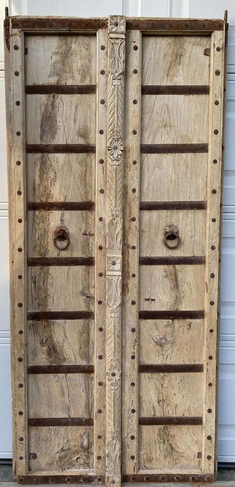 Antique Pair of Egyptian Wood Stripped Pordandar Pine Doors ~Ships Free | Vintage Character