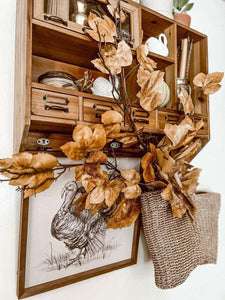 Old Maple Leaves 48" Stem/Spray/Branch Bundle of 12 Fall Aged Dried Leaves | Vintage Character