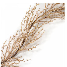 Load image into Gallery viewer, Iced Gold Twig Garland 4ft