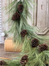 Load image into Gallery viewer, Long Needle Pine Garland with Sugar Pinecones