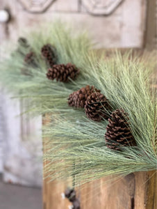 Christmas Long Needle Pine 6 FT Garland | Vintage Character