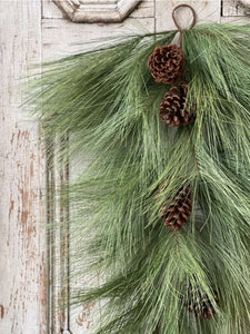 Christmas Long Needle Pine Swag | Vintage Character