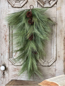 Christmas Long Needle Pine Swag | Vintage Character