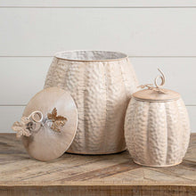 Load image into Gallery viewer, Fall Metal Pumpkin Canister Set Ivory