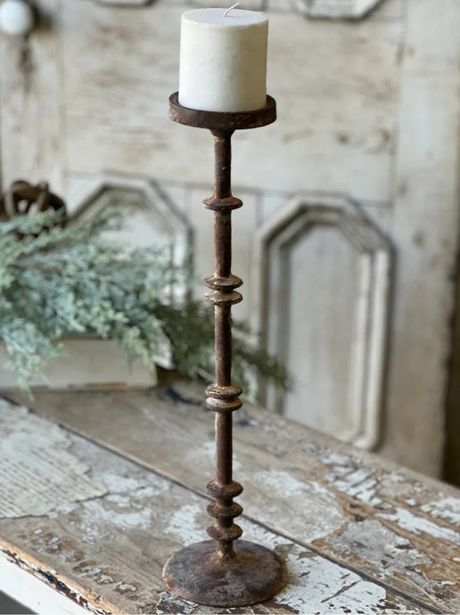 Oasis Pillar Candle Holder Set of 3 Distressed Finish