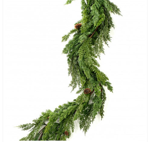 Christmas Juniper Arborvitae Pine 6 FT Garland | Vintage Character