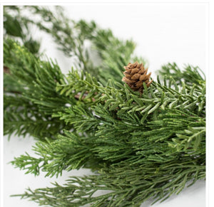 Christmas Juniper Arborvitae Pine 6 FT Garland | Vintage Character