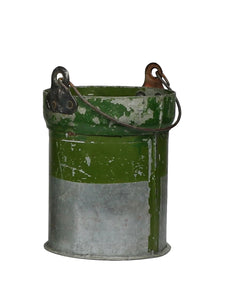 Short Vintage AMMO Canister Metal Bucket