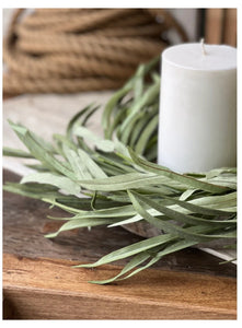 Green Grass Serene Shoals Candle Ring | Vintage Character