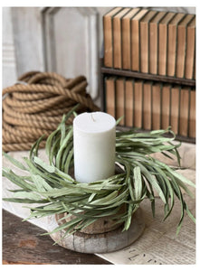 Green Grass Serene Shoals Candle Ring | Vintage Character
