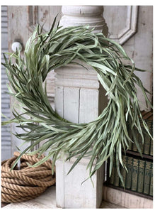 Green Grass Serene Shoals Wreath | Vintage Character