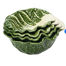 Load image into Gallery viewer, Hand Painted Stoneware Cabbage Shaped Planter | Vintage Character