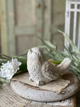 Load image into Gallery viewer, Concrete Rustic Wren Perched Bird | Vintage Character