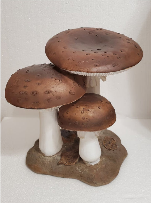 Resin Brown Top Mushroom Figure