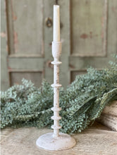 Load image into Gallery viewer, Chinkapin Taper Candle Holder Set of 3 White &amp; Gold Distressed