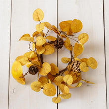 Load image into Gallery viewer, Fall Yellow Mustard Eucalyptus Candle Ring