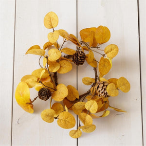Fall Yellow Mustard Eucalyptus Candle Ring
