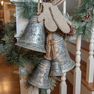 Christmas 9" Metal Cylinder Bell | Vintage Character