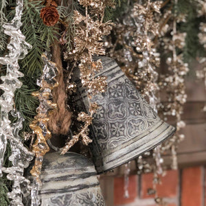 Christmas Small Filigree Metal Cylinder Bell