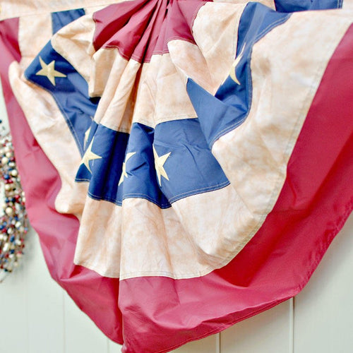 Antiqued American Flag Bunting | Vintage Character