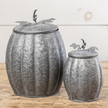 Load image into Gallery viewer, Fall Metal Pumpkin Canister Set