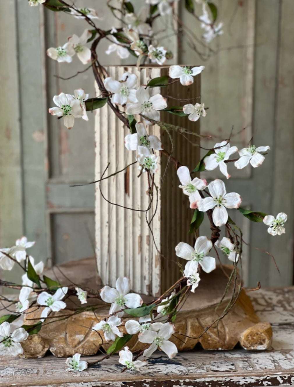Day Drift White Dogwood Garland 6ft