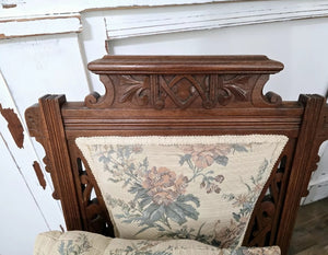 Antique Eastlake Chair Set with Stool