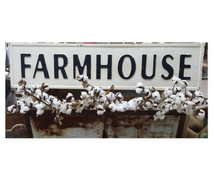 Embossed Metal "Farmhouse" Sign