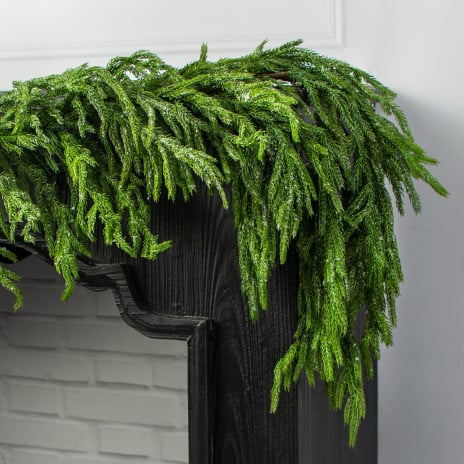 Christmas Frosted Norfolk Pine Garland 65