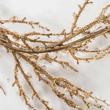 Load image into Gallery viewer, Iced Gold Twig Garland 4ft