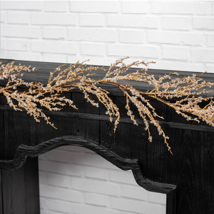 Iced Gold Twig Garland 4ft
